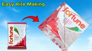 How to make Kite in easy way  kite making from waste wrapper  patang kese banate he [upl. by Carolann]