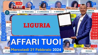 Affari tuoi mercoledì 21 febbraio 2024 con la Liguria I pacchi aperti in ordine [upl. by Eenor674]