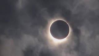 Despite cloudy skies solar eclipse doesnt disappoint eclipse watchers at Beaumont Event Centre [upl. by Donovan]