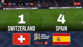 Resumen Suiza 1  4 España  Liga de Naciones de la UEFA A  Destacar [upl. by Aman]