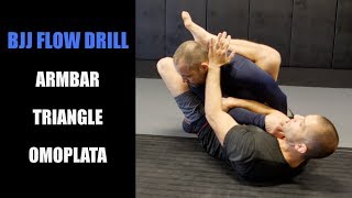 BJJ Flow Drill Armbar Triangle Omoplata From Closed Guard [upl. by Lenra]