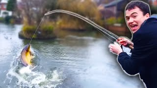 CRAZY fishing action at the village pond [upl. by Weig]