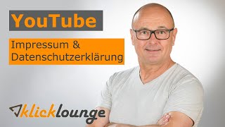 YouTube  Impressum und Datenschutzerklärung – Tutorial Deutsch [upl. by Klina135]