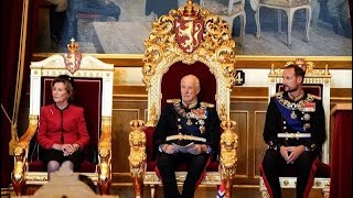 Norwegian royals attended the opening of the Storting today kingharald queensonja norwegianroyals [upl. by Akili]