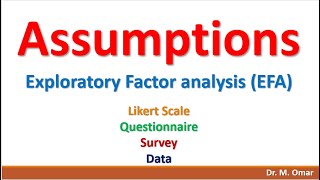 Assumptions for Exploratory Factor Analysis EFA [upl. by Lowe]