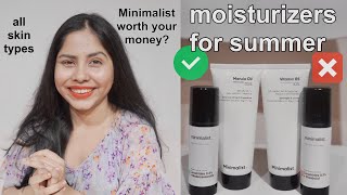 I tried Four New Moisturizers from Minimalist amp This is What I Think  Moisturizer for summer [upl. by Aicirtam]