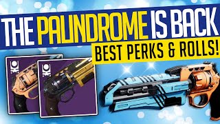 Destiny 2  THE PALIDROME IS BACK Best Perks amp God Roll Adept Version amp Review [upl. by Zannini]