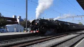 走り出す蒸気機関車 Steam locomotive141R1244 “Mikadoquot 2018 0930 [upl. by Swane]