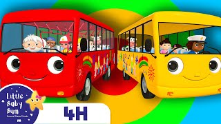 Wheels on the bus  Vehicle song  4h of 🚌Wheels on the BUS Songs 🚌 Nursery Rhymes for Kids [upl. by Gnuh426]