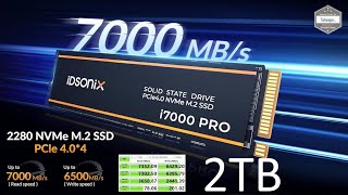 iDsonix i7000 Pro SSD NVMe  2TB PCIe 4 NVMe SSD M2 2280 avec dissipateur thermique  PC amp PS5 [upl. by Nwahsad]