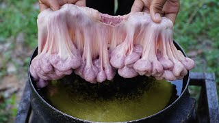 Deep Fried Chitterlings Recipe  How to Cook Chitterlings  Crunchy Chitlins Cooking and Eating [upl. by Leviram]