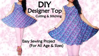 Diy Designer Top Cutting amp Stitching  Sewing for Beginners [upl. by Anomis671]