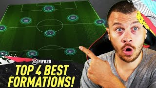 FIFA 20 BEST FORMATIONS amp TACTICS in ULTIMATE TEAM TOP 4 MOST EFFECTIVE FORMATIONS TUTORIAL [upl. by Enyrat]