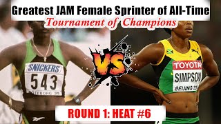 Greatest Jamaican Female Sprinter of AllTime Tournament of Champions Round 1 Heat 6 [upl. by Ellivro]