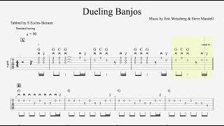 Dueling Banjos  Simple Arrangement  Easy Guitar Tab  Playthrough amp Backing Track [upl. by Rosalind]