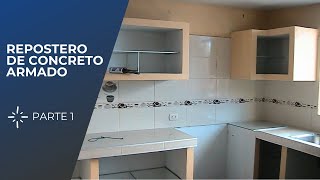 CONSTRUCCIÓN DE REPOSTERO PARA COCINA DE CONCRETO ARMADO  PARTE 1 [upl. by Aihsetel]