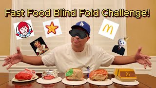 Fast Food BlindFold Challenge Guessing each burger just by taste [upl. by Keel683]