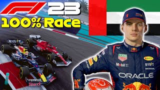 F1 23  100 Race Abu Dhabi w Verstappen  AbuDhabiGP 🇦🇪 [upl. by Yahiya819]