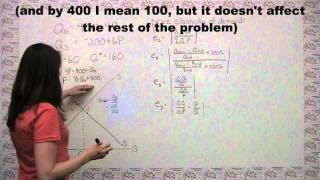 Microeconomics Practice Problem  Calculating Elasticity Based on the Supply and Demand Model [upl. by Nasas]