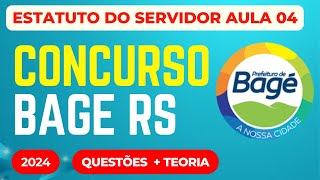 Estatuto dos Servidores Bagé RS Aula 04 2024 [upl. by Ytsirt404]