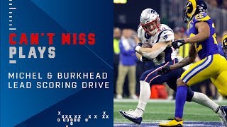 Long Runs by Michel amp Burkhead Leads to Gostkowski FG  Super Bowl LIII Can’tMiss Play [upl. by Aisul]