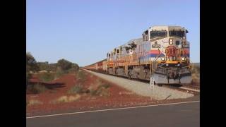 Railways in Australia GE power and 234 cars of iron ore [upl. by Eycats364]