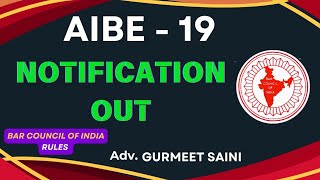 AIBE 19 Notifications Out  Bar Council of India  AIBE Exam [upl. by Anelis]