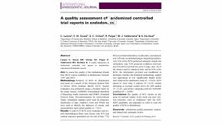 A quality assessment of randomized controlled trial reports in endodontics [upl. by Merri202]