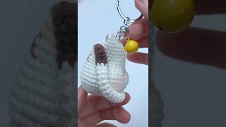 So cute crochet cat keychain crochetanywhere crochet howtocrochet crochetcat crochetkeychain [upl. by Durwood]