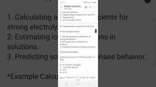 DebyeHückel Theory for Strong Electrolytes chemistry [upl. by Fawcette]