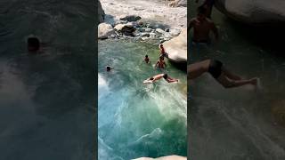 Nepali Children Swimming by the Kaligandaki River shorts swimming juksontv [upl. by Jillana]