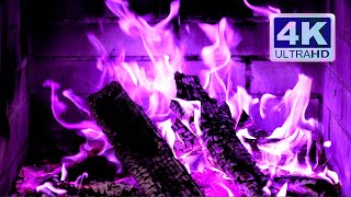 🔥 PURPLE FIREPLACE 4K Ultra HD Halloween Ambience [upl. by Pammie337]