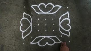 Beautiful daily dots rangoli designs for beginners 7×7 dots rangoli designs for daily  kolam 2024 [upl. by Anehsuc]