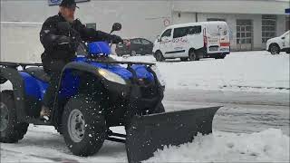 Winterchaos in SchleswigHolstein Schneeräumen auf ATV mit Schneeschild [upl. by Creedon435]