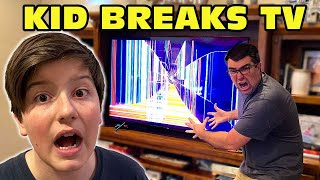 🤬Kid Temper Tantrum🤬 Throws Ball And BREAKS MOM’s TV Original [upl. by Nadroj]