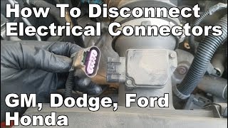 How to Disconnect Electrical Connectors GMChevy DodgeChrysler Ford Honda [upl. by Starla95]