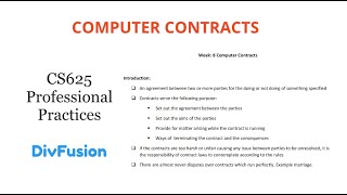 Computer Contracts  Week 8 Complete  Professional Practices  Div Fusion [upl. by Renruojos]