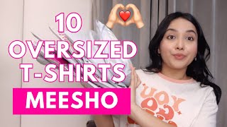 10 Meesho oversized tshirts try on Haul 💗 Under Rs 399  Isha Vinod Jain [upl. by Harlan]