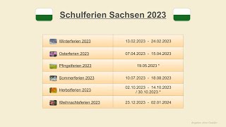 Schulferien Sachsen 2023 [upl. by Aiblis]