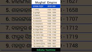 ମୋଗଲ ସମ୍ରାଟ ଇତିହାସ  mughal empire medival India odisha odia history gk gs opsc [upl. by Eilatan849]