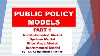 Models of Public Policy I Public Administration Lecture Series [upl. by Letsirc]