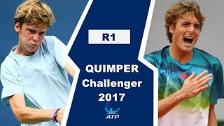 Andrey Rublev vs Stefanos Tsitsipas  QUIMPER 2017 [upl. by Rooker]