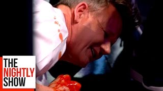 Gordon Ramsay Cuts His Finger in a Blender [upl. by Rochette685]