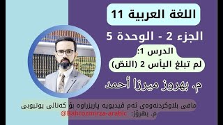 عەرەبی 11  وەرزی 2  وەحدەی 5  الدرس 1  لم تبلغ اليأس 2 تحليل النصّ  مبهروز ميرزا أحمد [upl. by Ymij]