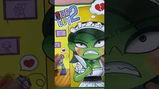 Inside Out 2 Disgust Maid is getting mad 💚Jealous Disgust with Fear insideout2 disgust papercraft [upl. by Romanas]