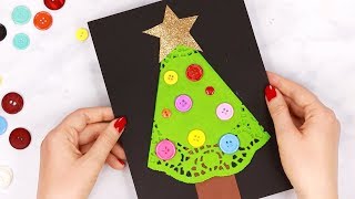 Doily Christmas Tree Craft for Kids  simple paper crafts for kids [upl. by Esinej]