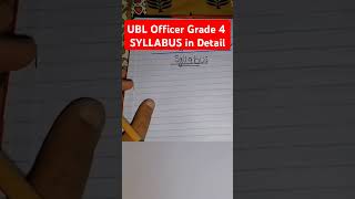 UBL OFFICER GRADE 4 SYLLABUS amp TEST PATTERN ubljobs ublbank syllabus ublofficergrade4 [upl. by Server]