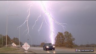 Lightning barrage hail amp tornado from November supercell  St Louis area [upl. by Malti]