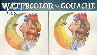 Watercolor VS Gouache Painting with Grisaille [upl. by Toshiko]