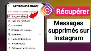 RECUPERER MESSAGE supprimé Instagram  comment retrouver une CONVERSATION supprimé sur Insta [upl. by Linda]